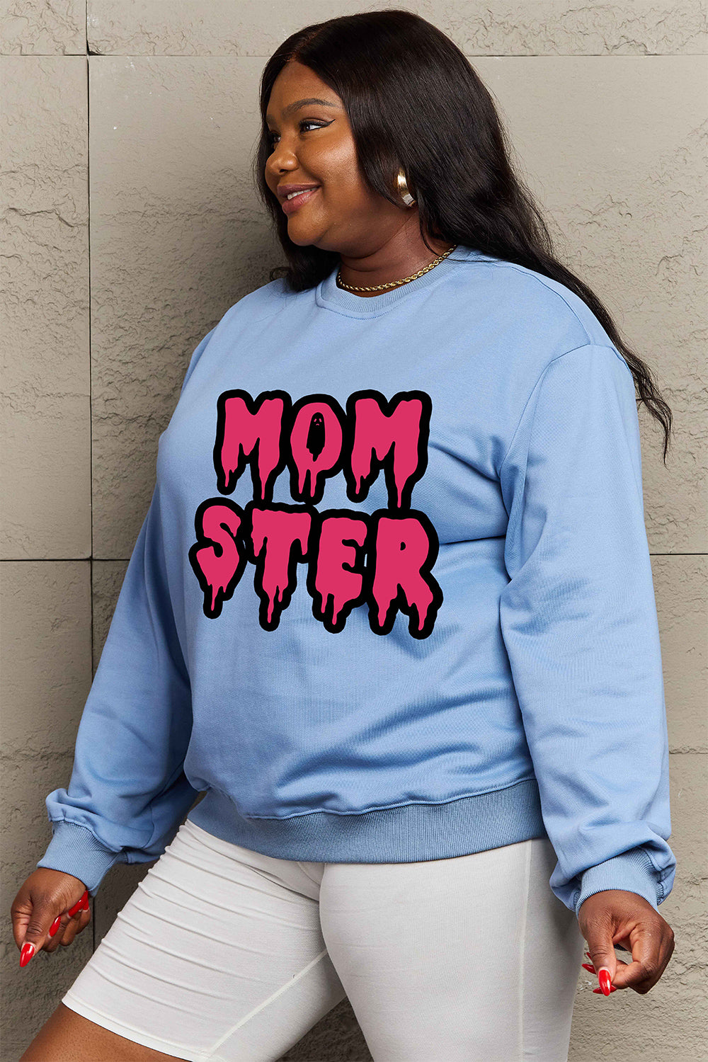 Simply Love Full Size MOM STER Graphic Sweatshirt-Jewearrings