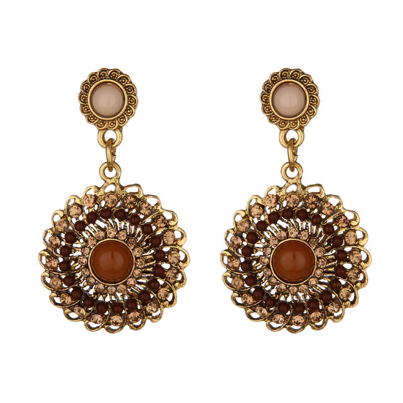 Bohemian Ethnic Style Stud Earrings Sunflower-Jewearrings