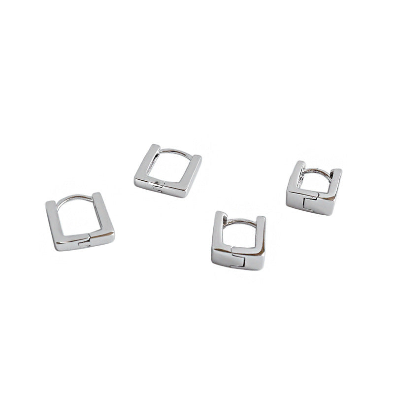 925 Sterling Silver Unique Creative Simple Square Earrings Accessories-Jewearrings