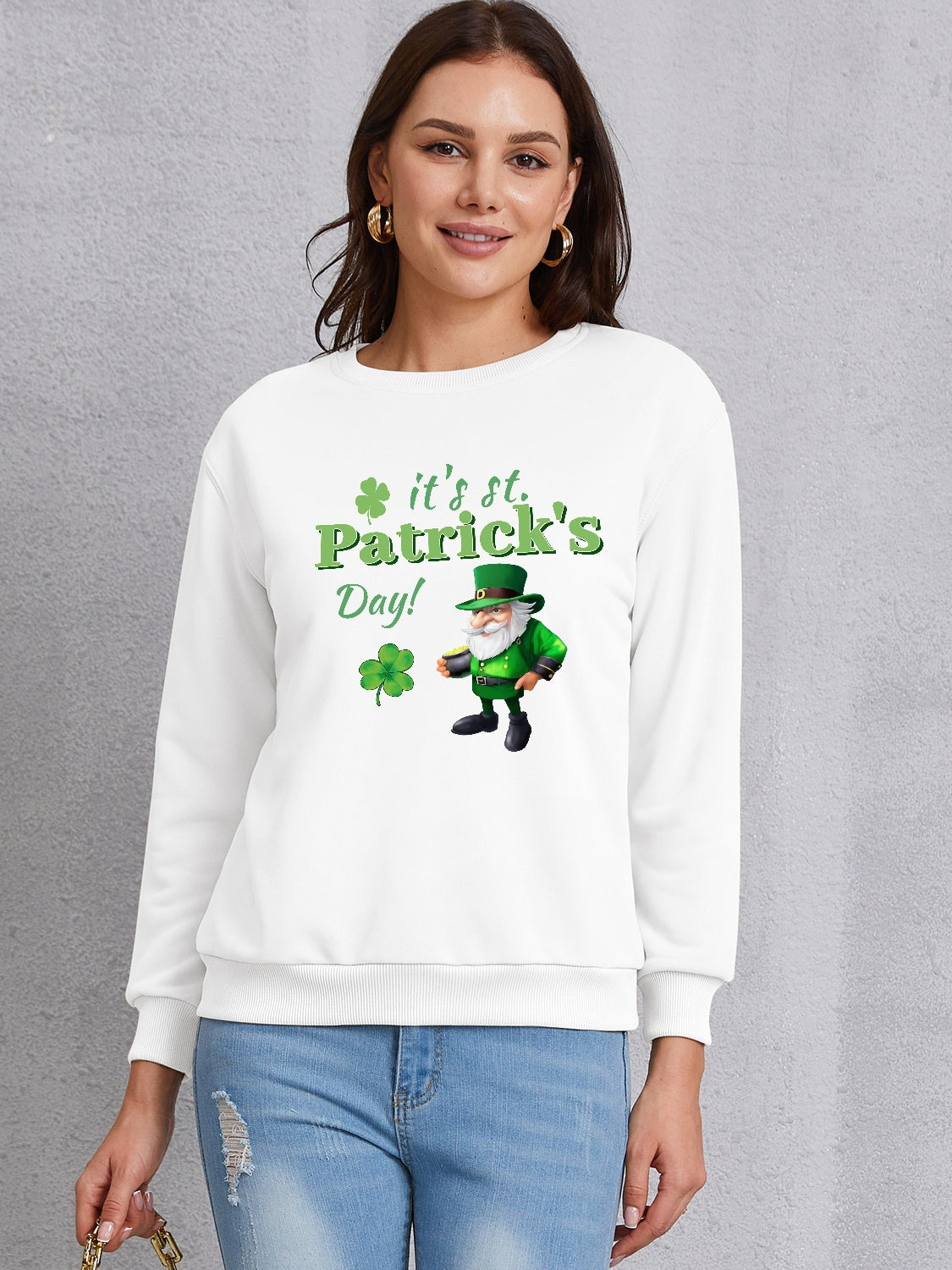 IT'S ST. PATRICK'S DAY Round Neck Sweatshirt-Jewearrings