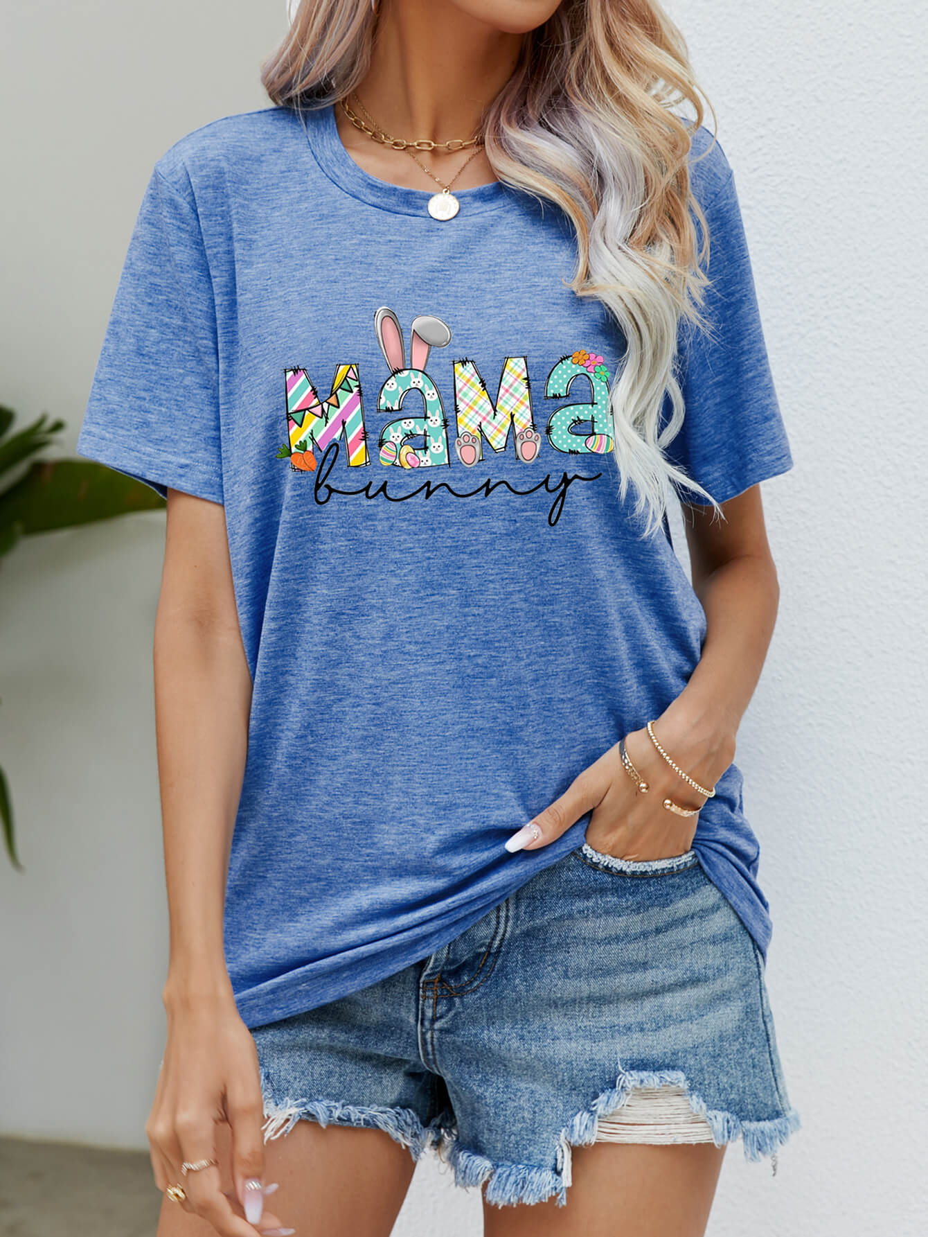 MAMA BUNNY Easter Graphic Tee-Jewearrings