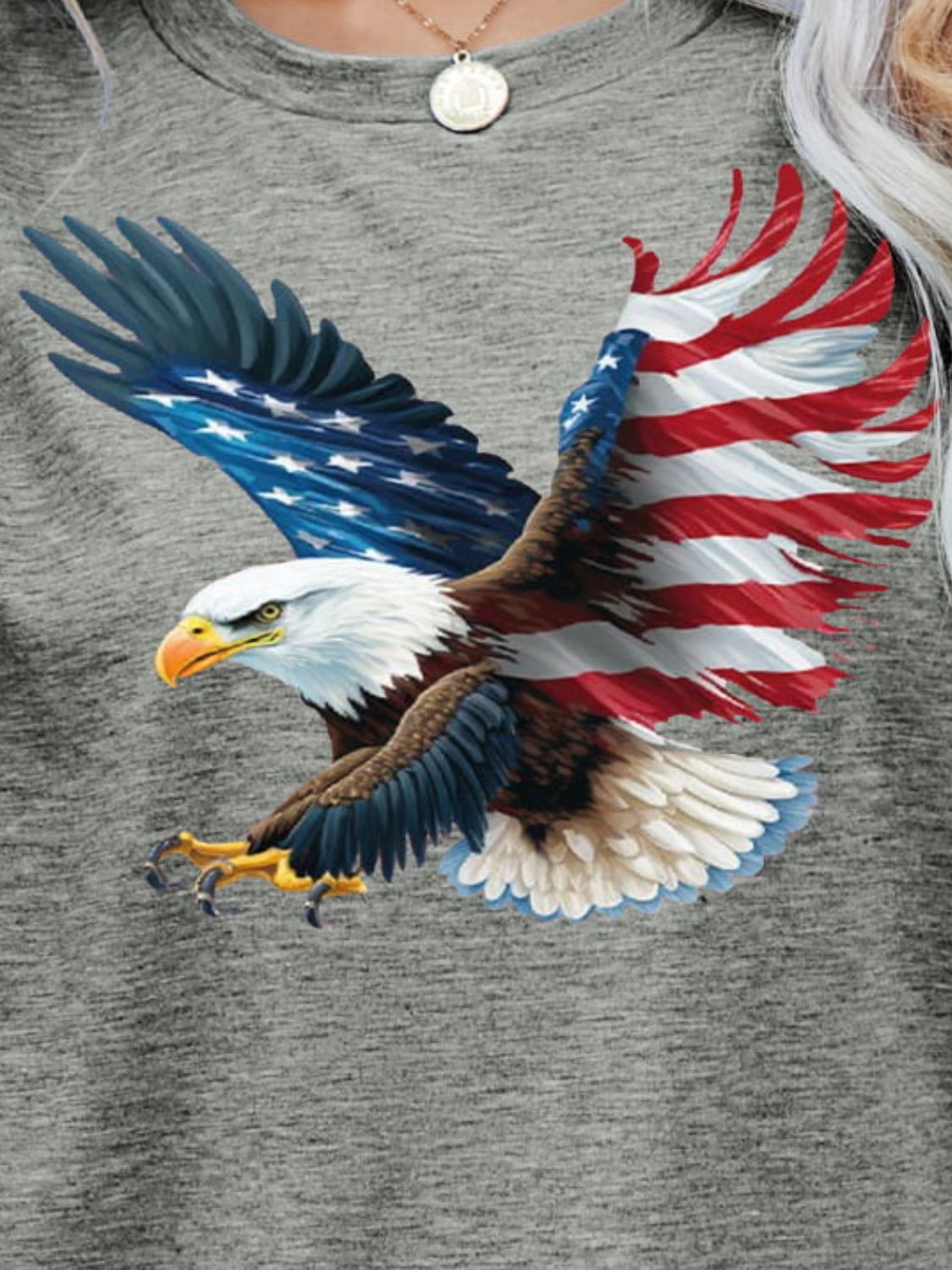 US Flag Eagle Graphic Tee-Jewearrings