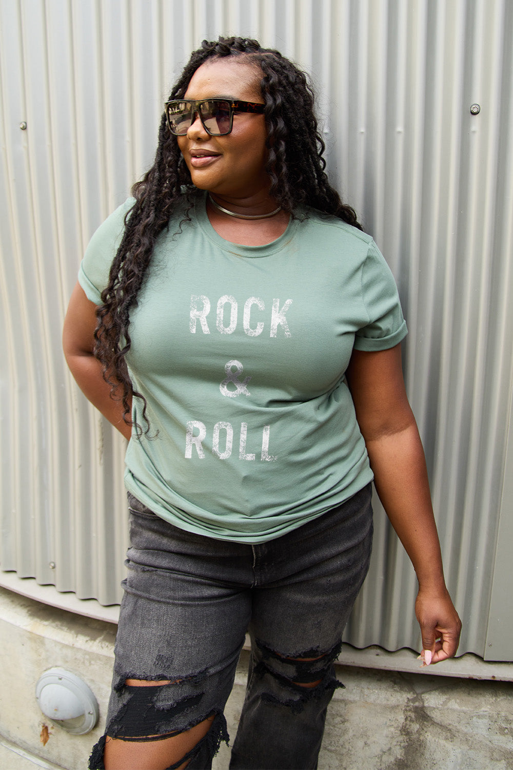 Simply Love Full Size ROCK & ROLL Short Sleeve T-Shirt-Jewearrings