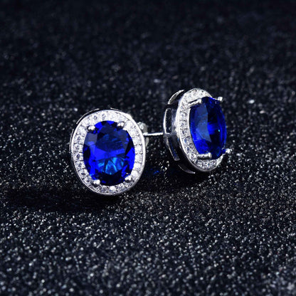 Temperament Oval Zircon Earrings Women's Gold Plated Simple-Jewearrings