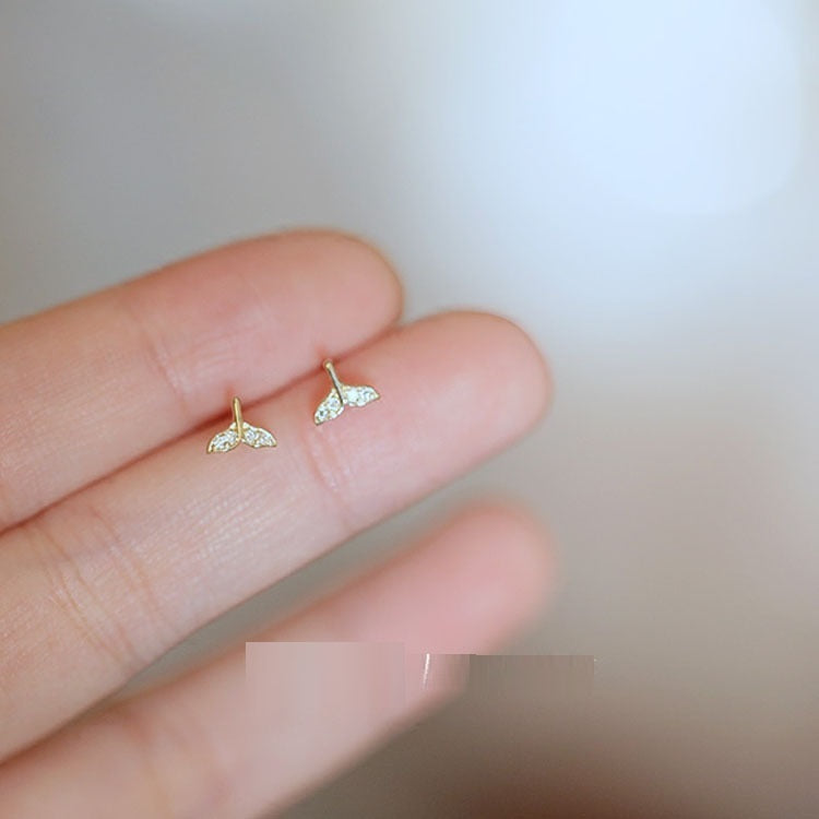 S925 Sterling Silver Plated 14K Gold Stud Earrings-Jewearrings