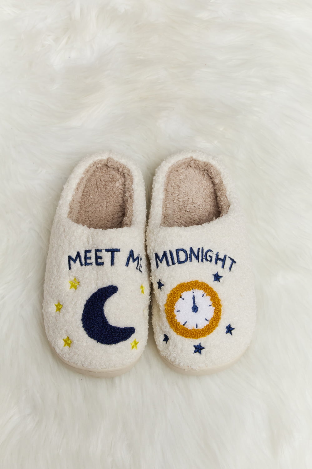 Melody Printed Plush Slide Slippers-Jewearrings