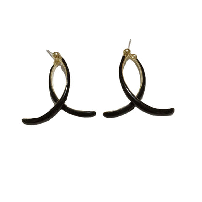 Smart Drop Oil Staggered Stud Earrings With Simple Temperament-Jewearrings