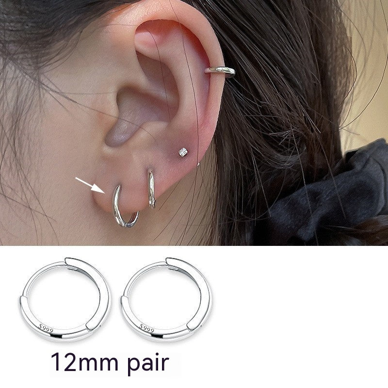 Silver Pin Earrings Bone Stud Simple Bracelet Ear Clip-Jewearrings