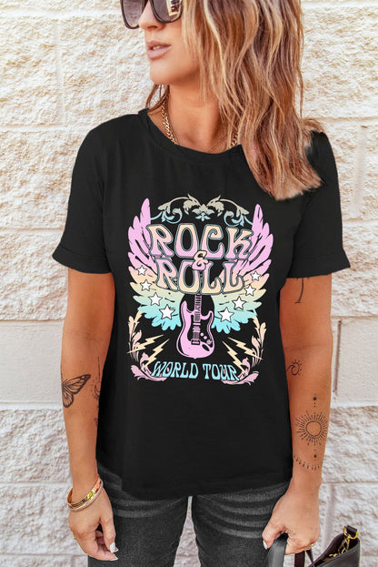 ROCK & ROLL Graphic Tee Shirt-Jewearrings