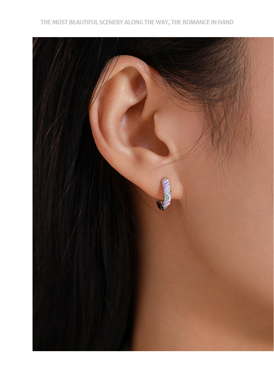 S925 Sterling Silver Purple Vintage Dripping Geometric Earrings-Jewearrings