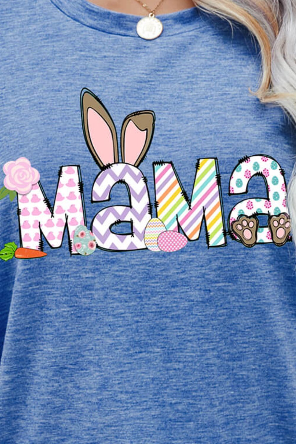 Easter MAMA Graphic Round Neck T-Shirt-Jewearrings