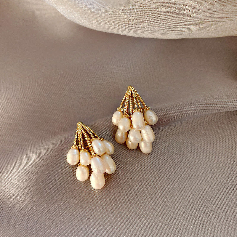 Natural Pearl Earrings Fashion Korean Earrings Wild Earrings Women-Jewearrings