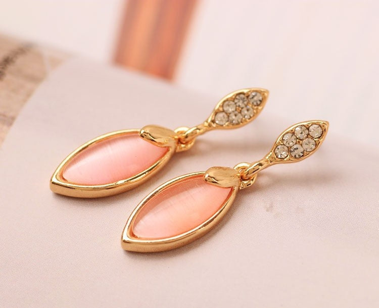 Simple opal boutique earrings High-end gift box-Jewearrings