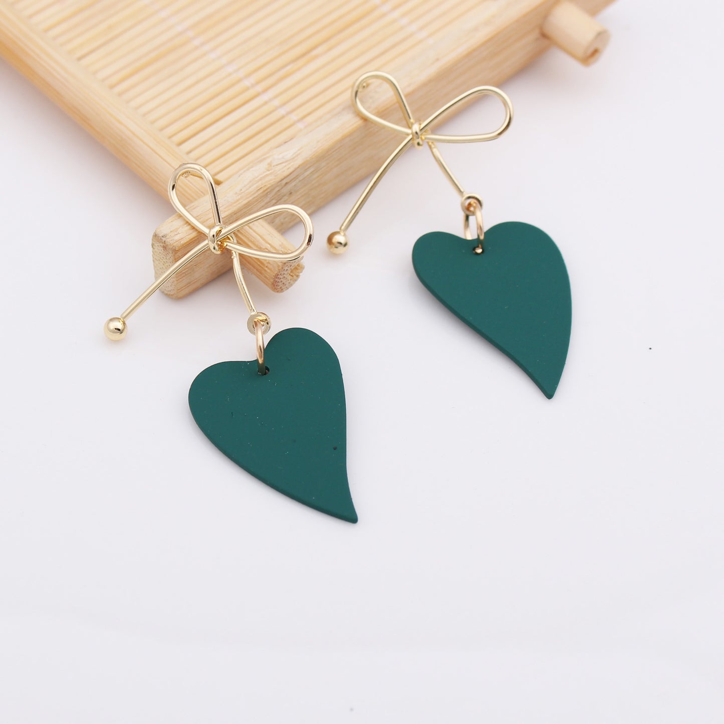 Japanese and Korean fashion temperament simple pearl bow earrings exquisite cute girl heart sweet beauty Super Fairy earrings-Jewearrings