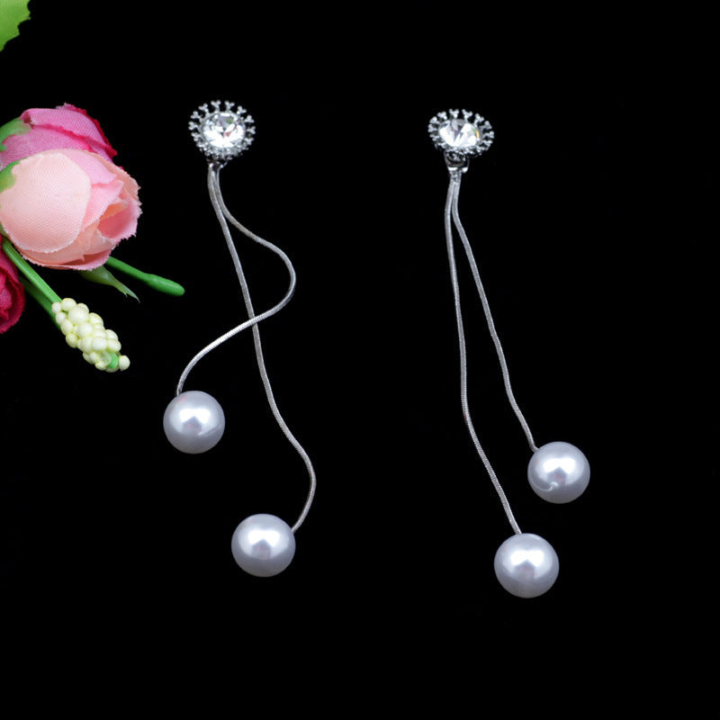 Simulated Pearl Drop Earrings-Jewearrings