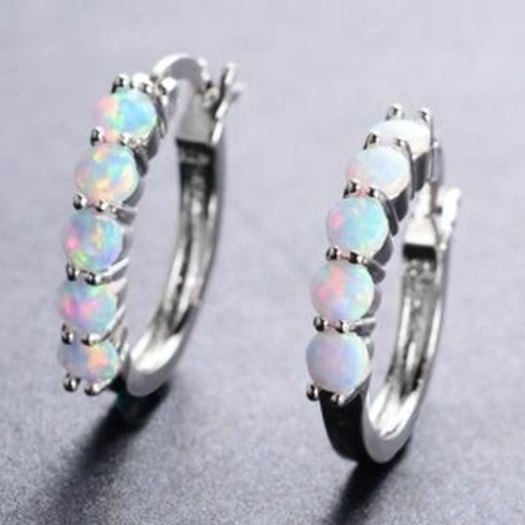 Inlaid colorful opal earrings-Jewearrings