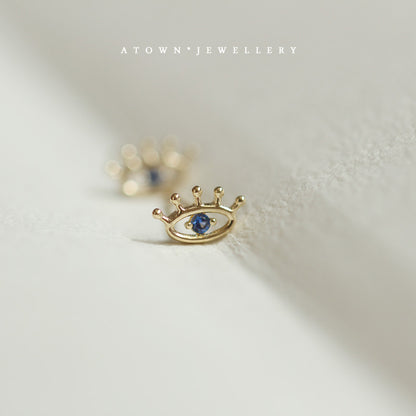 Mini Stud Earrings with Gold Plated Zirconium Diamonds-Jewearrings