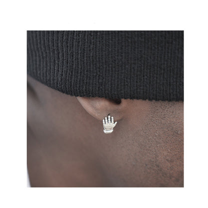 Sterling silver hand hip hop earrings-Jewearrings