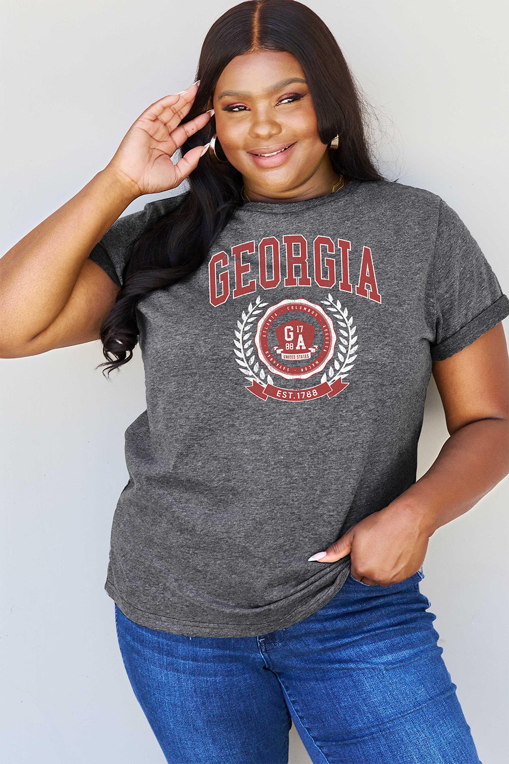 Simply Love Full Size GEORGIA Graphic T-Shirt-Jewearrings