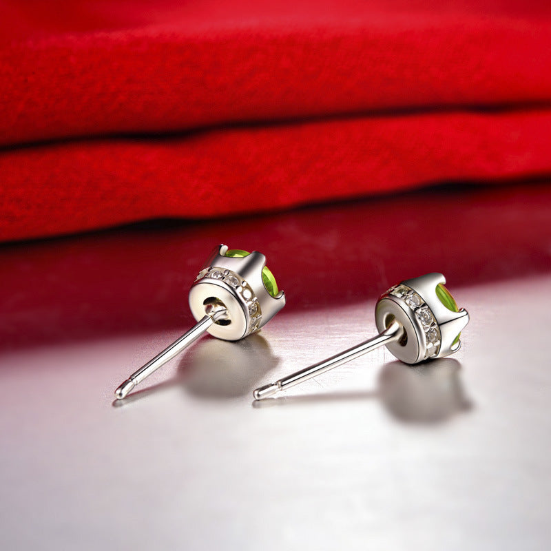 Peridot s925 sterling silver earrings-Jewearrings