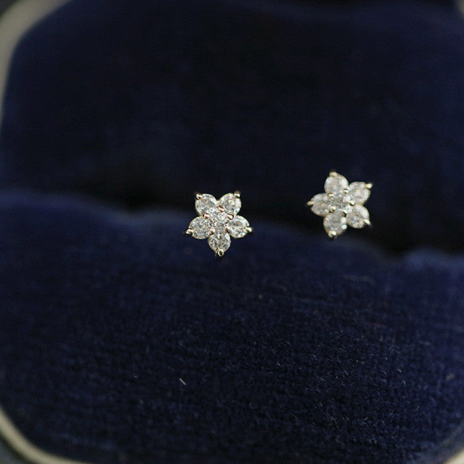 S925 Sterling Silver 14k Yellow Gold Plated Star Stud Earrings-Jewearrings