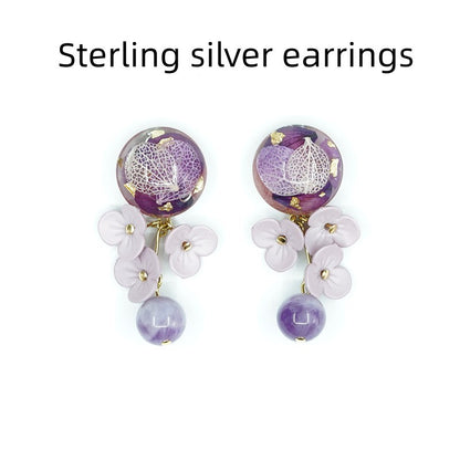 Original Design Amethyst Earrings In Sterling Silver-Jewearrings