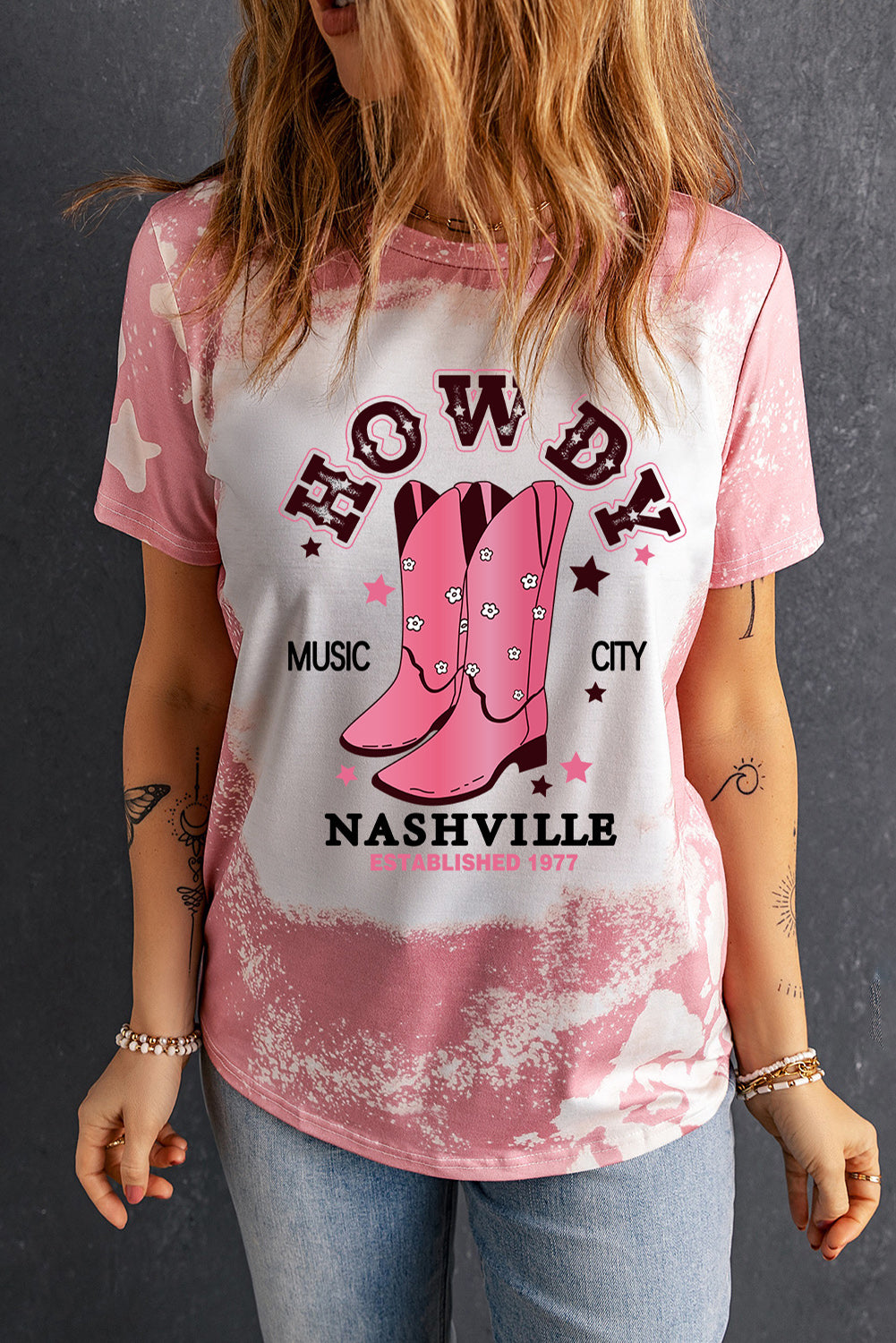 Cowboy Boots Graphic Short Sleeve Tee-Jewearrings