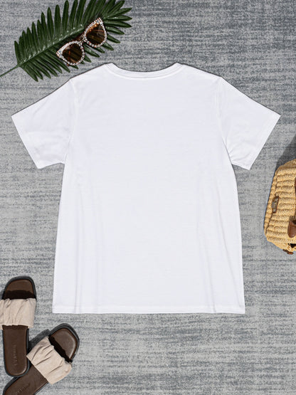 Graphic Round Neck Short Sleeve T-Shirt-Jewearrings