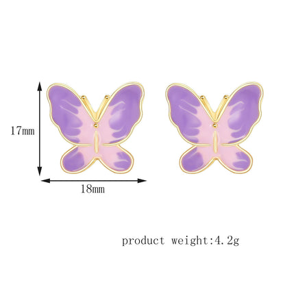 Super Fairy Purple Bow Stud Earrings Women-Jewearrings