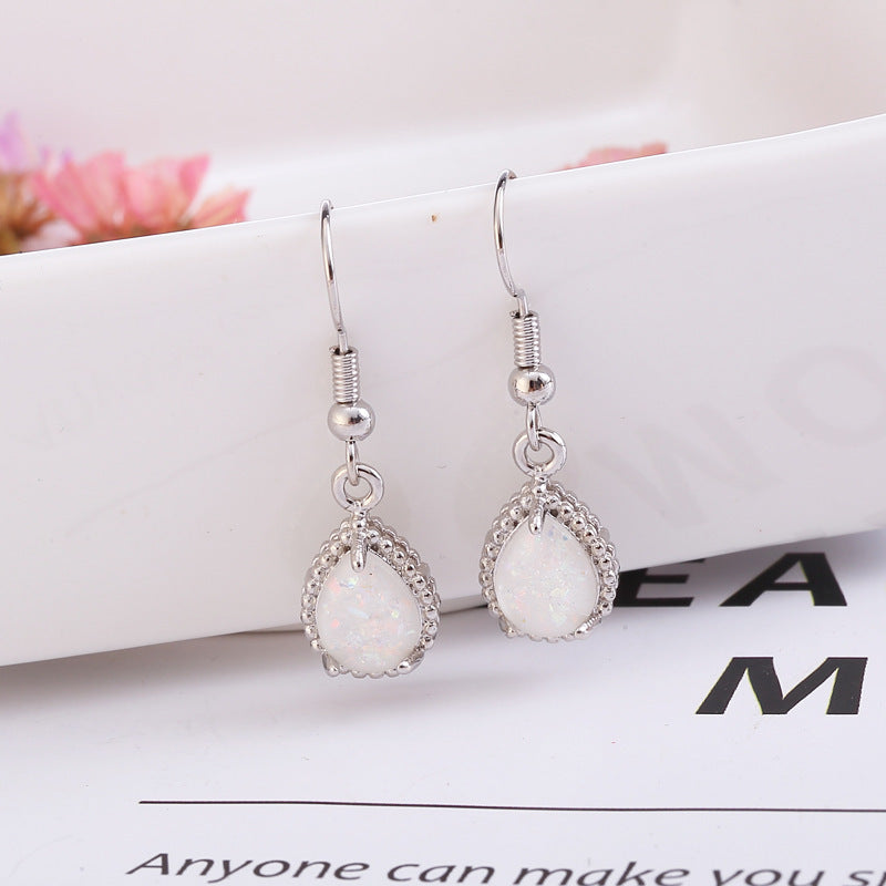 Ladies Fashion Opal Earrings-Jewearrings