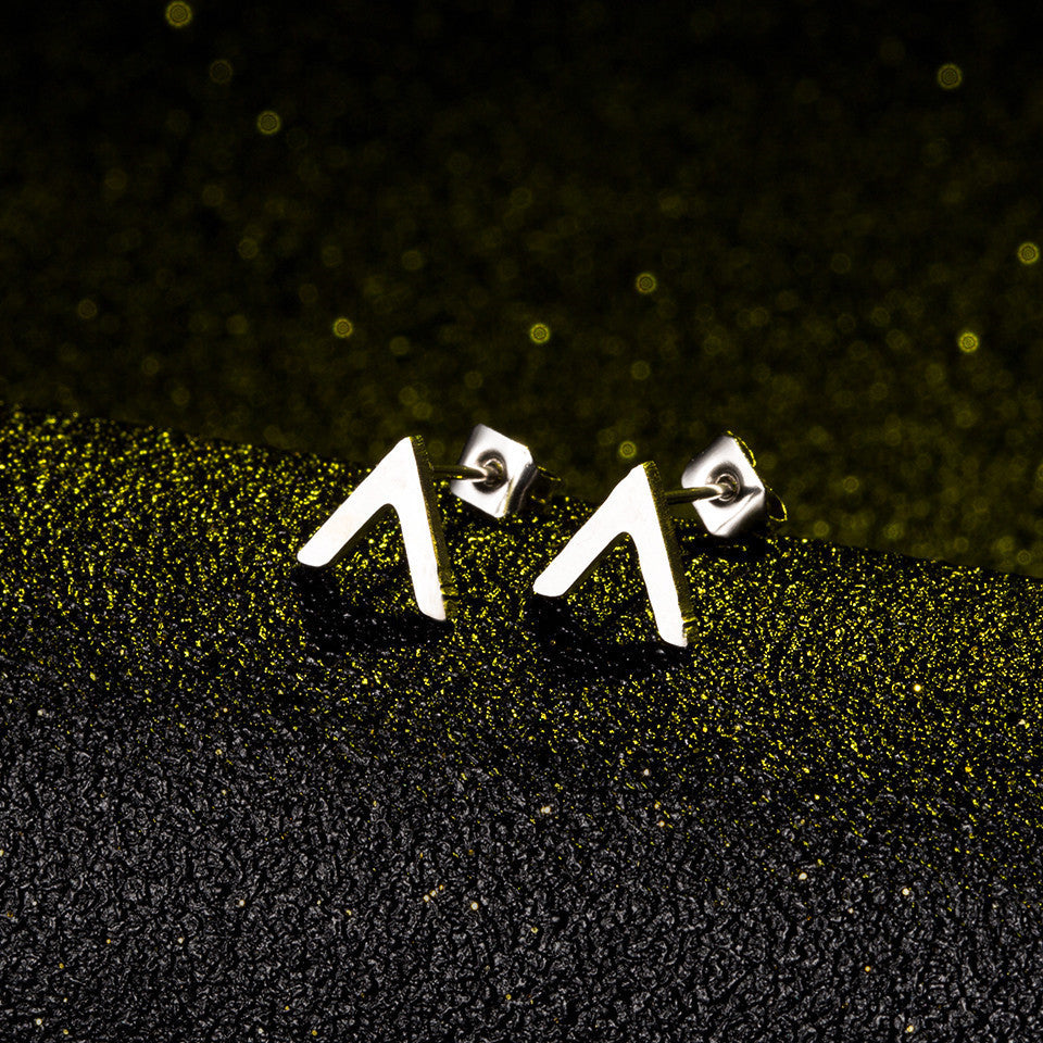 V-shaped gold and silver alloy earrings-Jewearrings