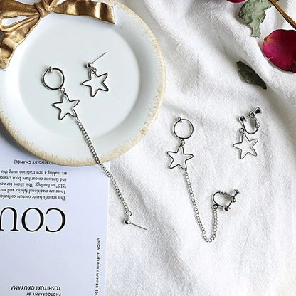 One-piece Ear Bone Clip Asymmetric Earrings-Jewearrings