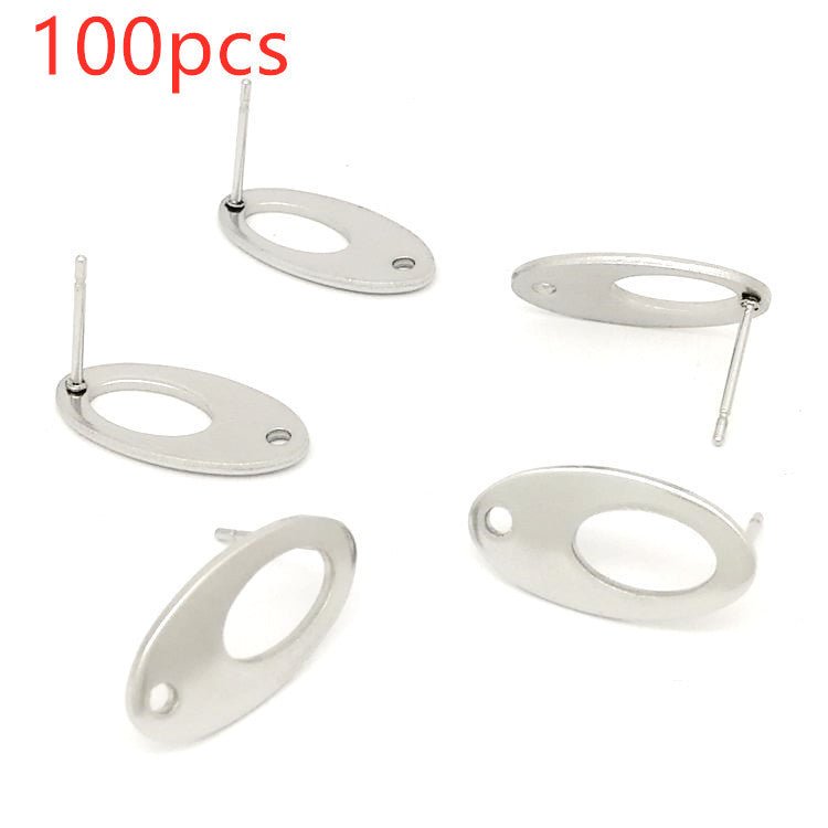 316 Stainless Steel Earrings Oval Strap Hoop Stud-Jewearrings