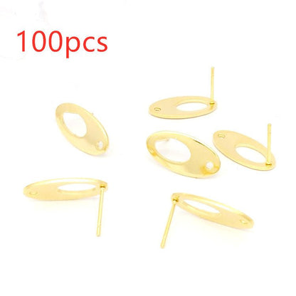 316 Stainless Steel Earrings Oval Strap Hoop Stud-Jewearrings