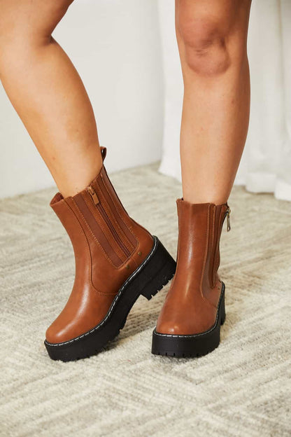 Forever Link Side Zip Platform Boots-Jewearrings