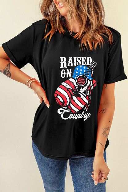 RAISED ON COUNTRY Round Neck T-Shirt-Jewearrings