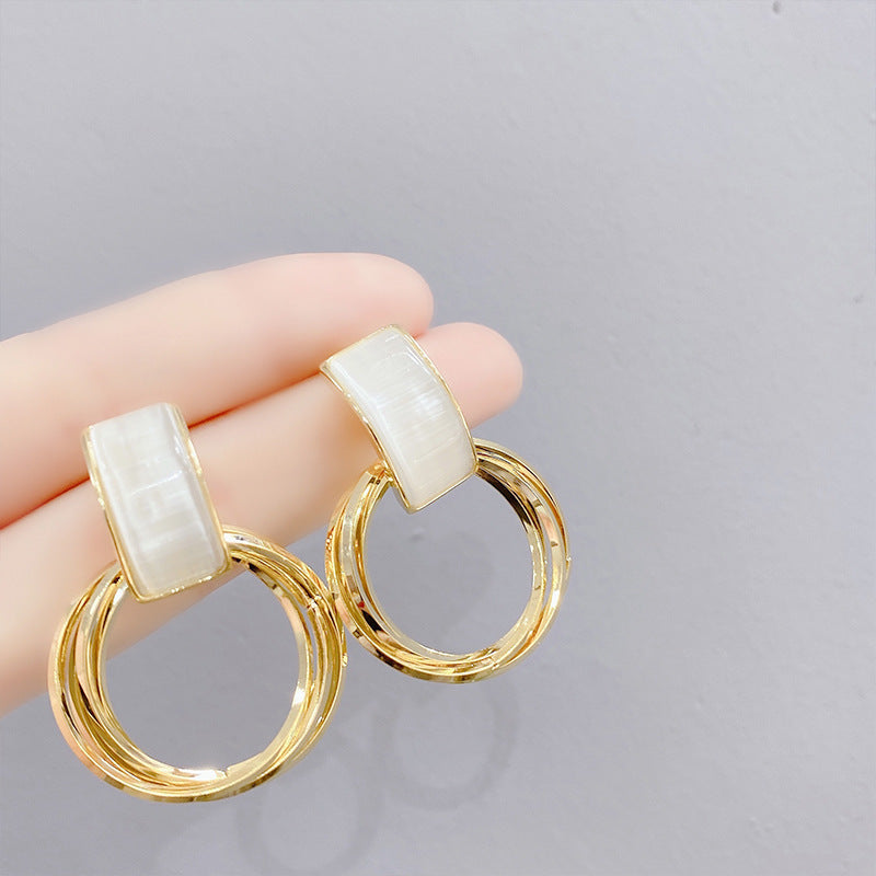 Korean Fashion Opal Earrings Personalized Earrings-Jewearrings