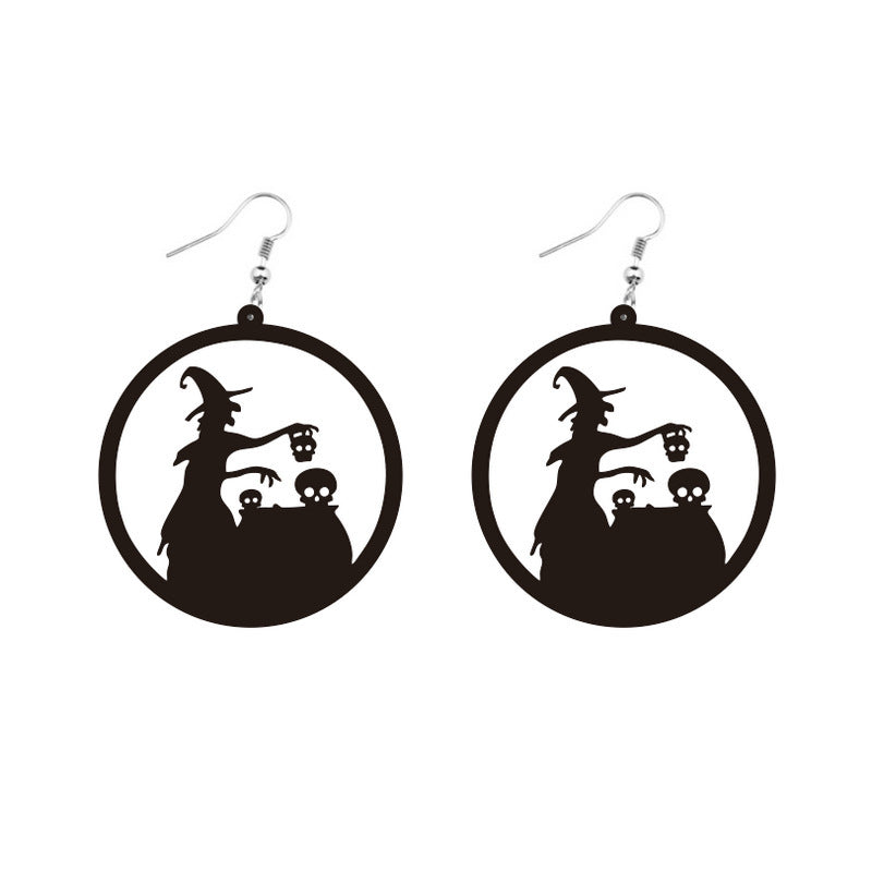 Round Acrylic Halloween Earrings-Jewearrings