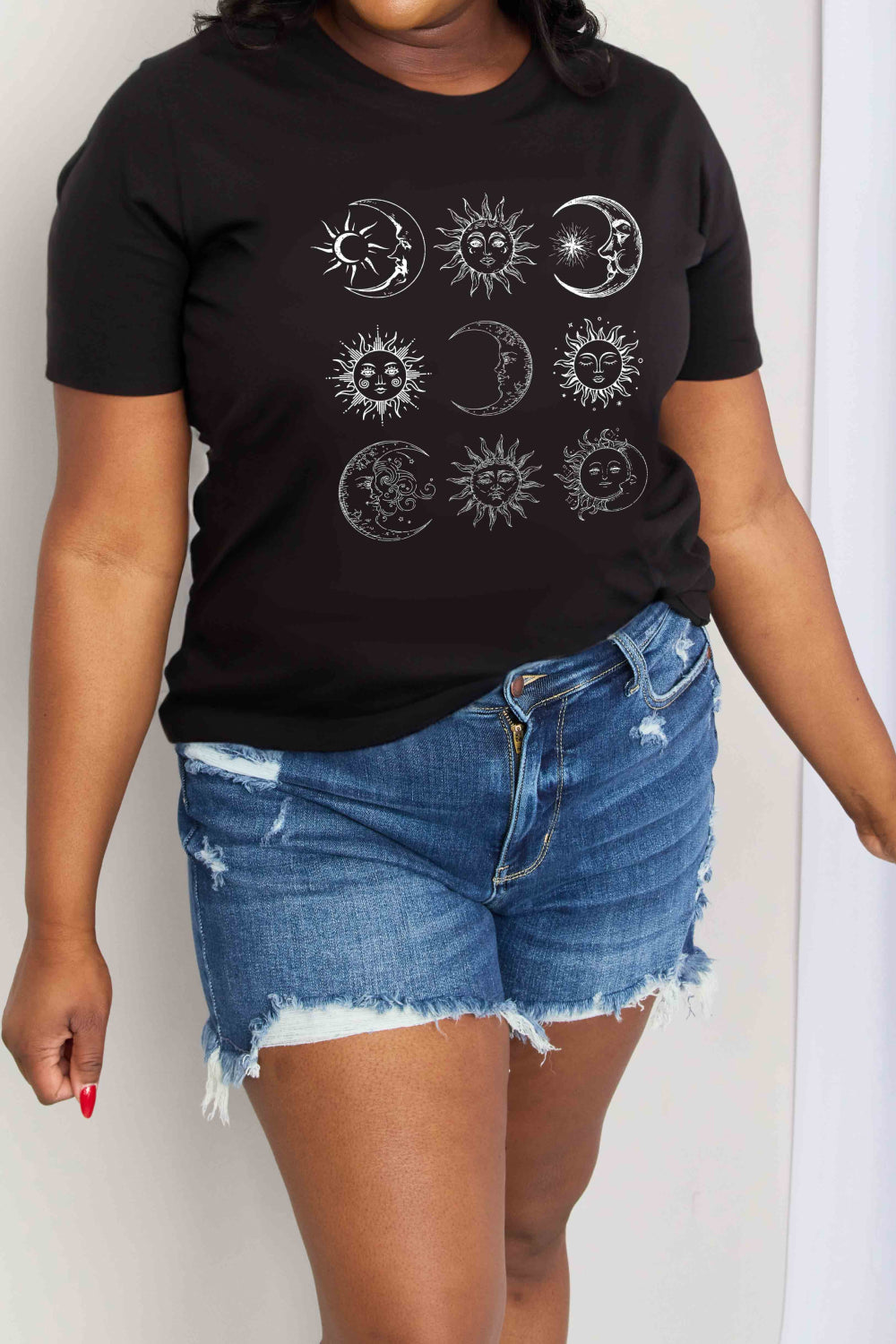 Simply Love Simply Love Full Size Sun and Moon Graphic Cotton Tee-Jewearrings