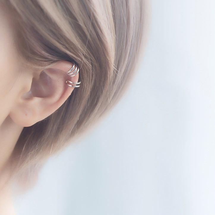 Three-layer ear clip without pierced earrings-Jewearrings