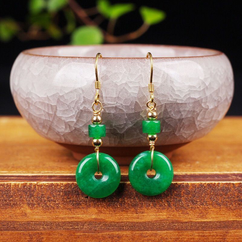 New Elegant Emerald Jade Earrings-Jewearrings