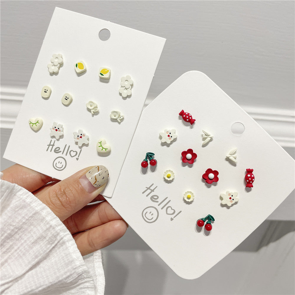 Women's Cute Sweet Sterling Silver Needle Stud Earrings-Jewearrings