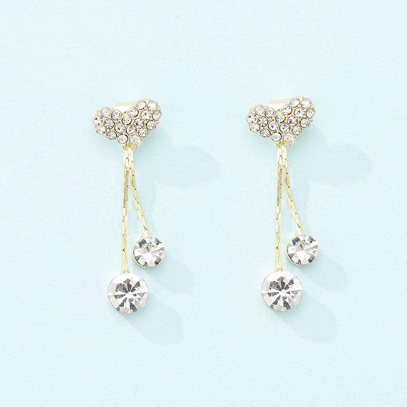 Simple Forest Gold Earrings With Diamonds-Jewearrings