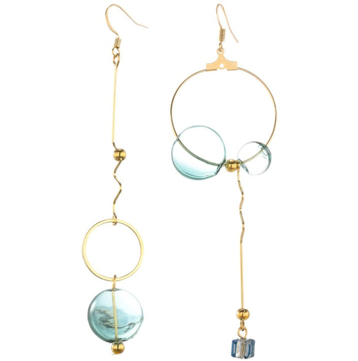 Handmade emerald glass bubble earrings-Jewearrings