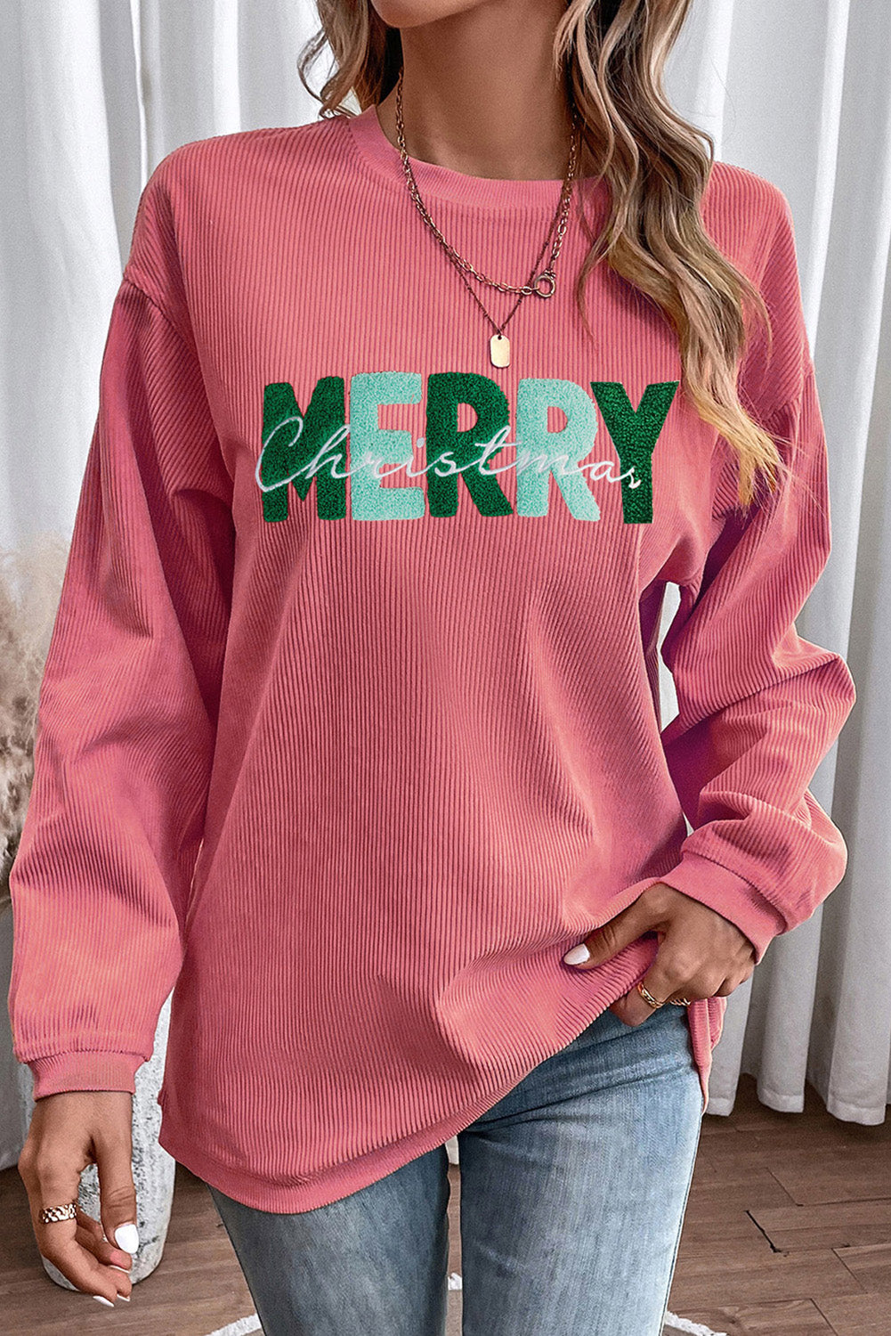 MERRY CHRISTMAS Round Neck Sweatshirt-Jewearrings