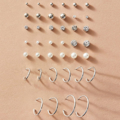 Pearl zircon earrings set-Jewearrings