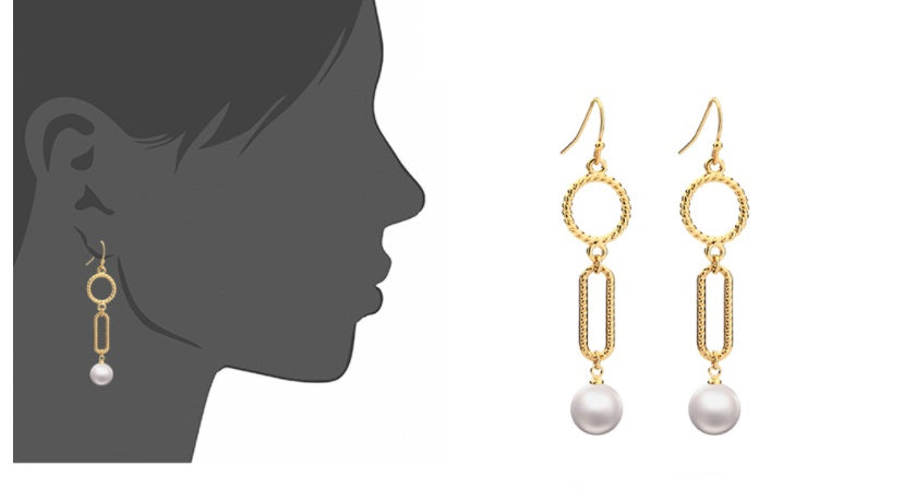 Pearl Earrings Temperament Long Earrings Small Jewelry-Jewearrings