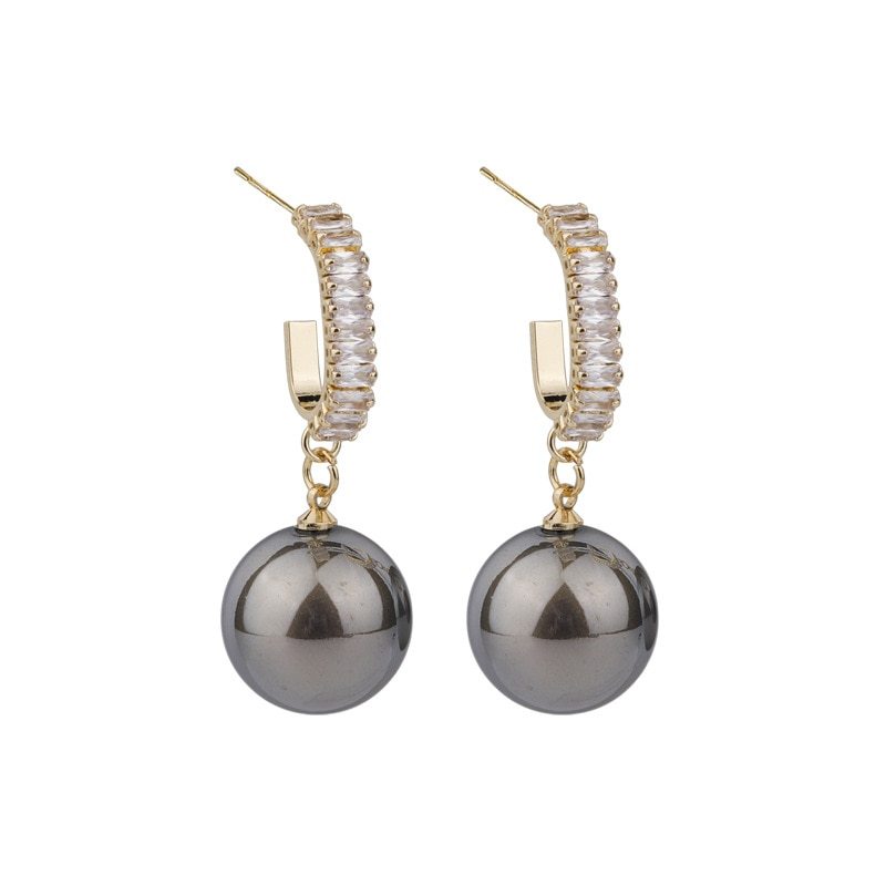 Vintage Metal Earrings Pearl Earrings Hong Kong Style Earrings-Jewearrings