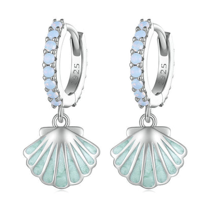 Shell Nano S925 Silver Earrings-Jewearrings