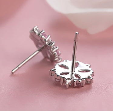 Sterling Silver Cherry Blossom Stud Earrings-Jewearrings